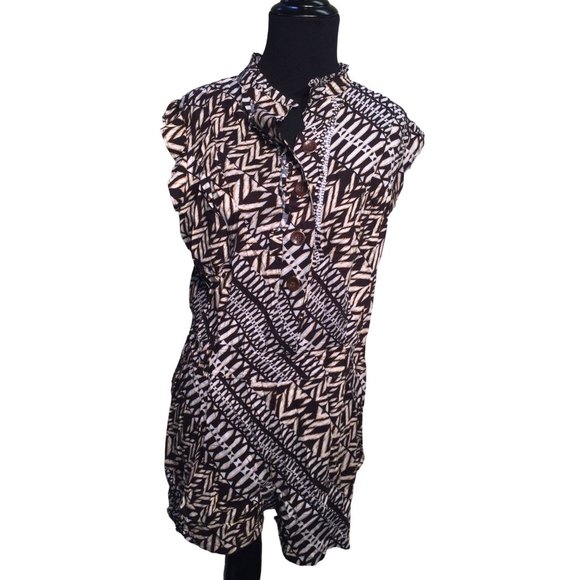 Copper Key Womens Sleeveless Shorts Jumper Outfit (one Piece) Button up - Great - Picture 1 of 11
